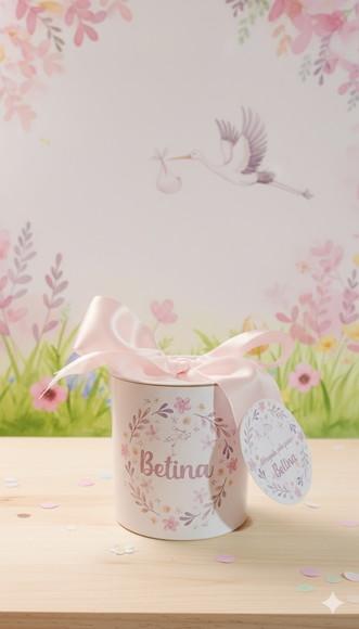 Tubolata Personalizada Cegonha Lembrancinha Maternidade 8x8