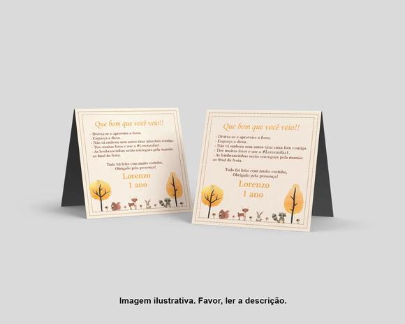 Cartão Agradecimento Mesa Personalizado Bosque Encantado