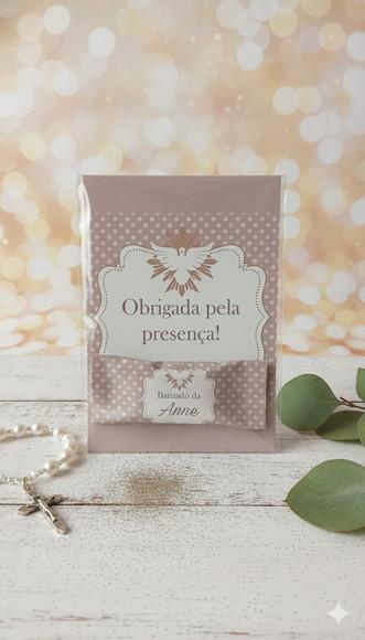 Balinha Personalizada Batizado com Cartão