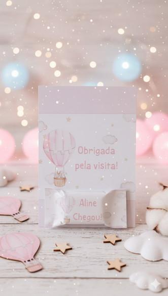 Balinha Personalizada Balão Menina com Cartão