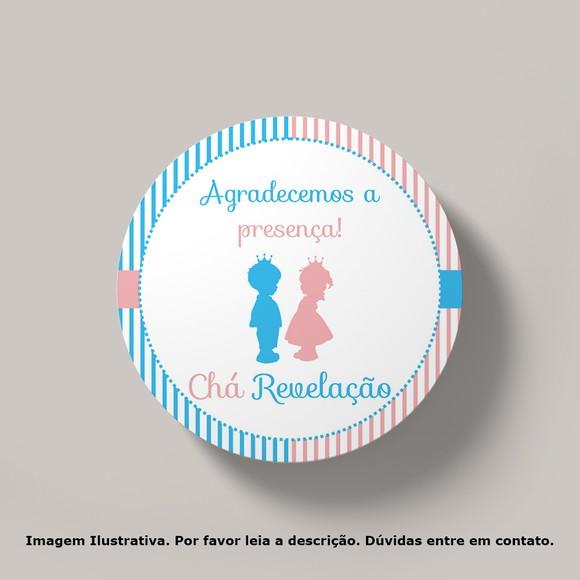 Tag Redonda Personalizada Chá de Revelação