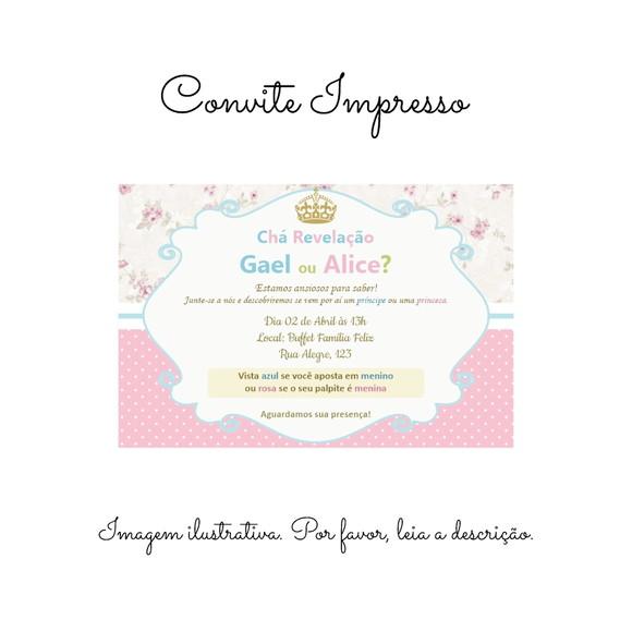 Convite Impresso Personalizado Chá Revelação