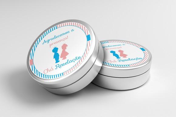 Adesivo Personalizado Latinha Chá de Revelação