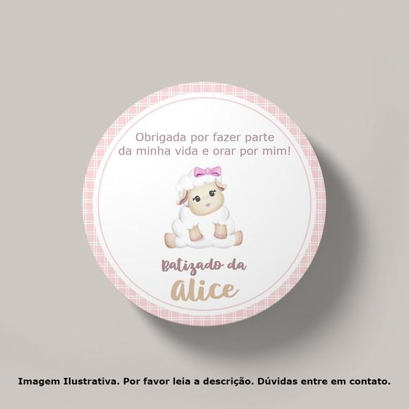 Tag Personalizada Batizado Ovelhinha
