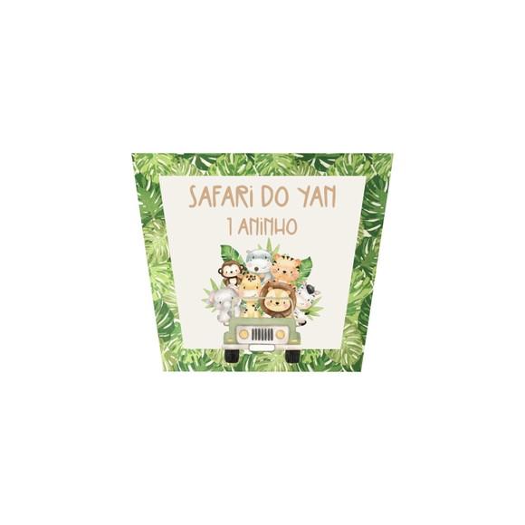 Adesivo Personalizado Balde Pipoca Safari