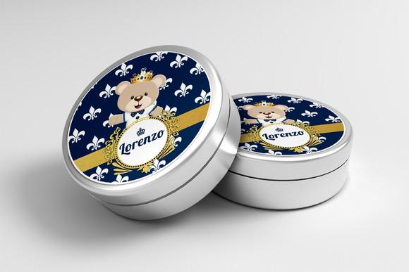 Adesivo Personalizado Latinha Ursinho Príncipe