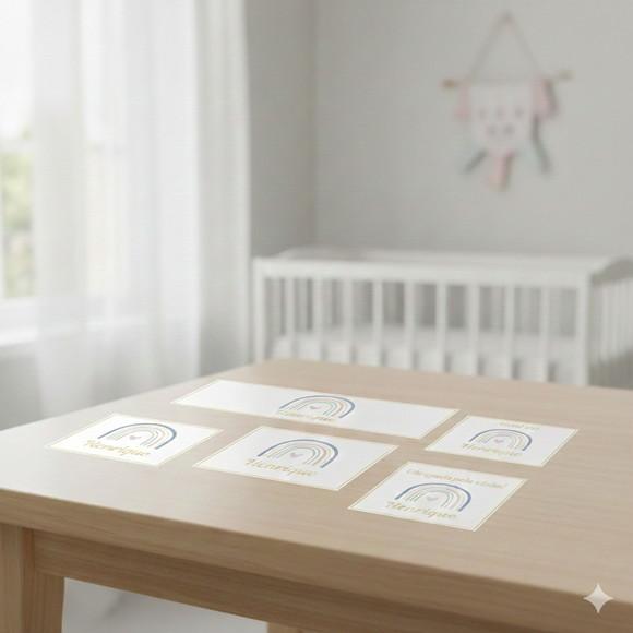 Rótulos Personalizados Maternidade Arco Íris Boho com Tag