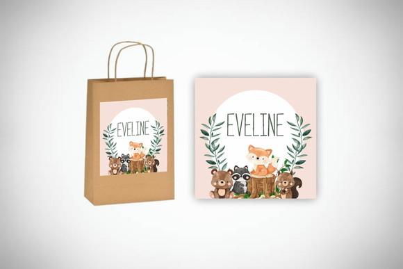 Adesivo Personalizado Sacolinha Bosque Menina