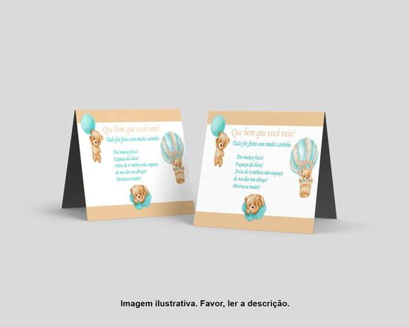 Cartão Agradecimento Mesa Personalizado Ursinho