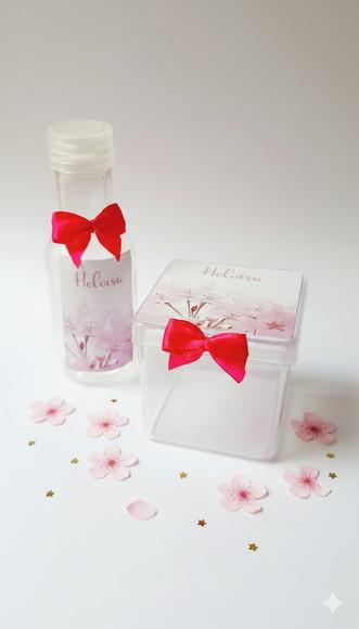 Lembrancinha Personalizada Caixa Acrílica Garrafinha Floral