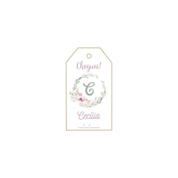 Tag Retangular Personalizada Maternidade Floral
