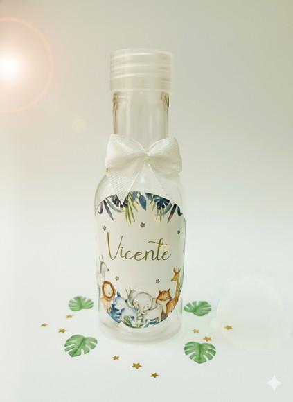 Lembrancinha Garrafinha Personalizada Safari Aquarela