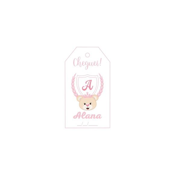 Tag Retangular Personalizada Maternidade Ursinha