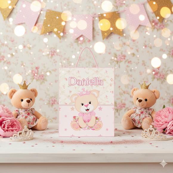 Sacolinha Personalizada Ursinha Princesa Lembrancinha Tam P