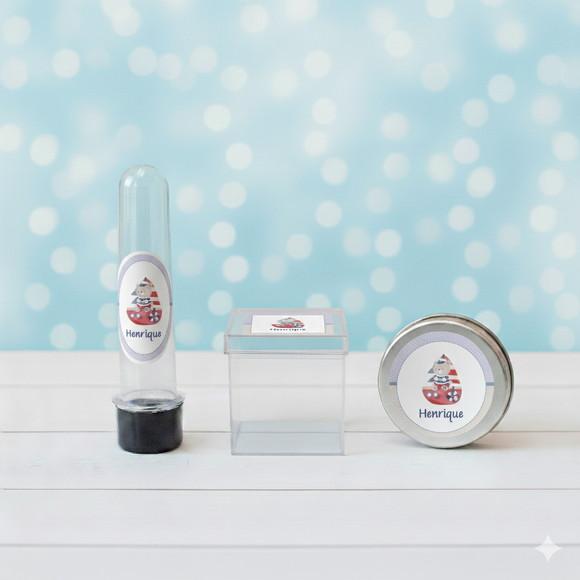 Kit Personalizado Latinha, Tubete, Caixinha Urso Marinheiro