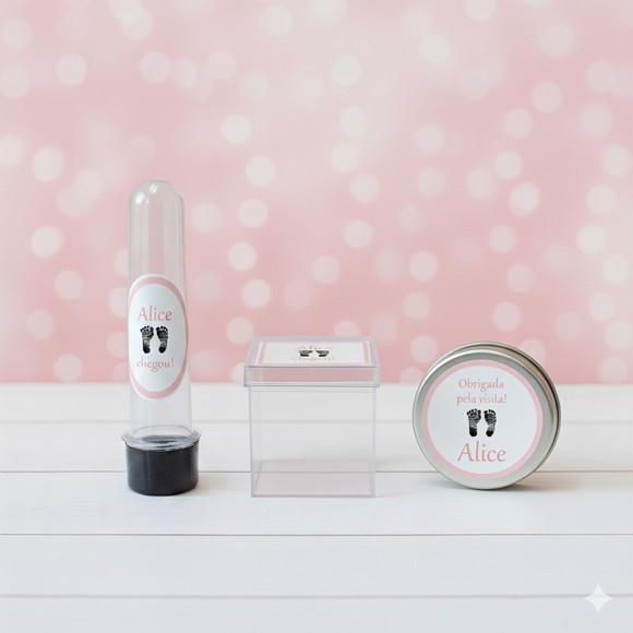 Kit Personalizado Latinha, Tubete, Caixinha Maternidade