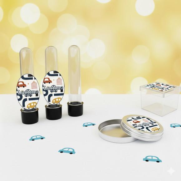 Kit Personalizado Latinha, Tubete, Caixinha Carrinhos