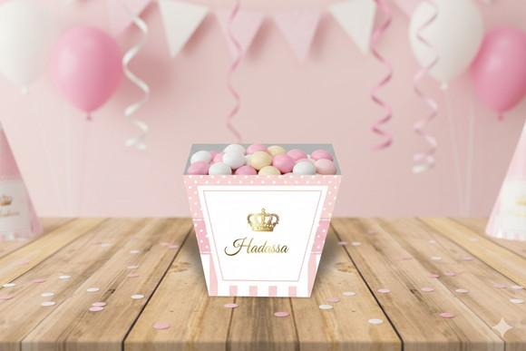 Cachepô Personalizado Realeza Rosa Centro de Mesa