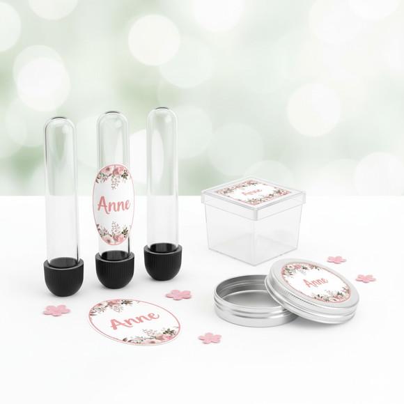 Kit Personalizado Latinha, Tubete, Caixinha Acrílica Floral