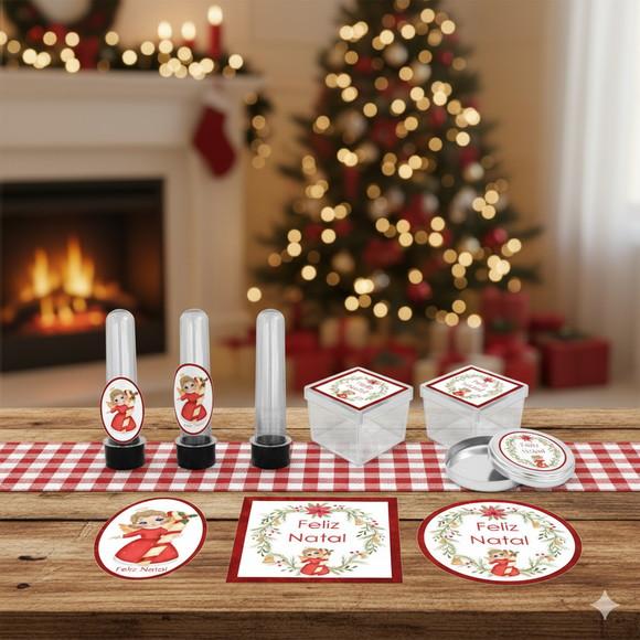 Kit Personalizado Latinha, Tubete, Caixa Acrílica Natal