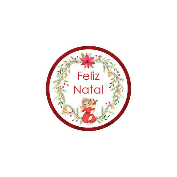Tag Redonda Personalizada Feliz Natal