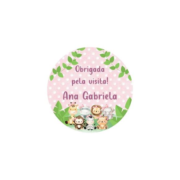 Tag Lembrancinha Personalizada Safari Rosa