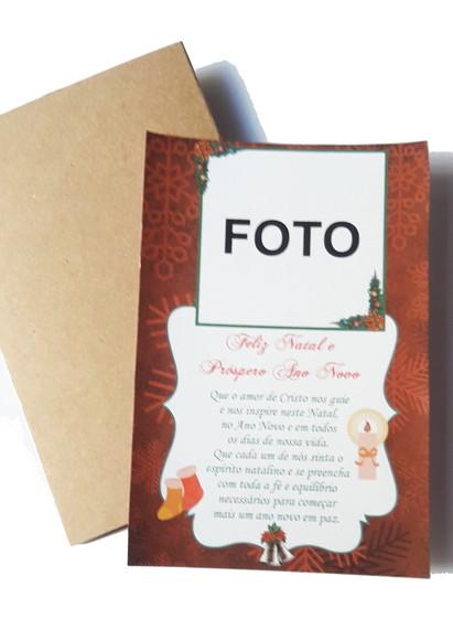 Cartão Personalizado Feliz Natal com Foto (5 Unidades)