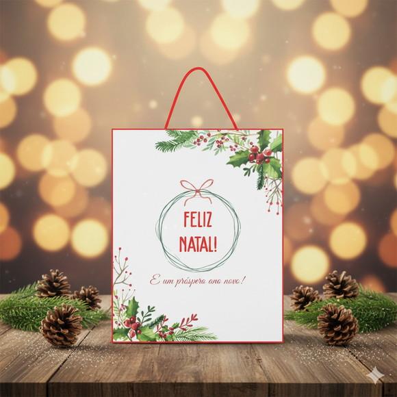 Sacolinha Personalizada Natal Clean - Lembrancinha - Tam P