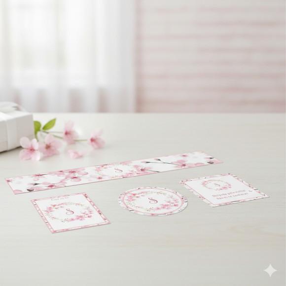 Rótulos Personalizados Maternidade Floral Rosa e Tag