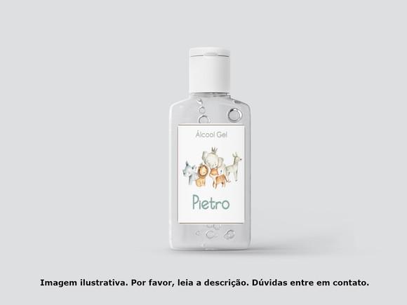 Rótulo Personalizado Frasco Álcool Gel Safari Minimalista