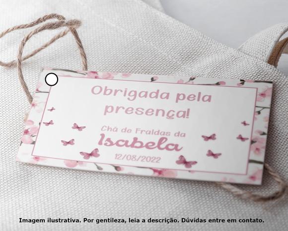 Tag Personalizada Chá de Fraldas Borboletas