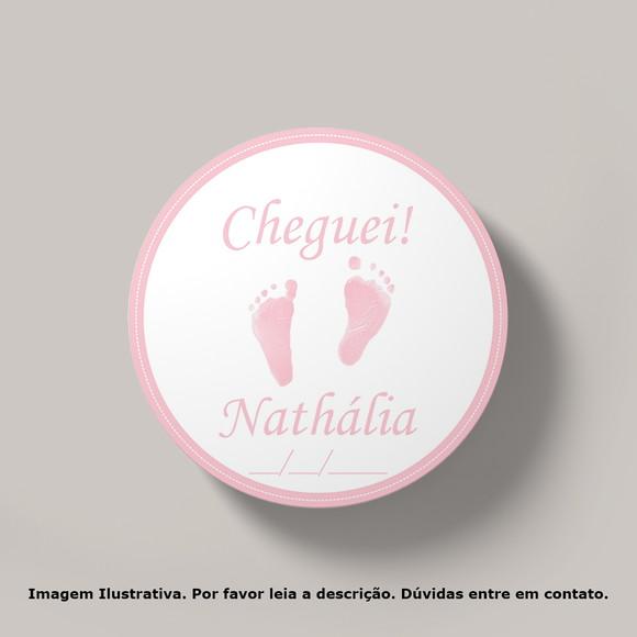 Tag Personalizada Redonda Pezinhos Rosa