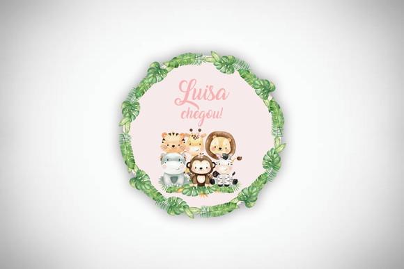 Tag Personalizada Maternidade Safari Baby Rosa