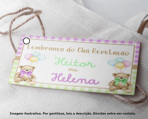 Tag Personalizada Chá de Revelação Ursinhos