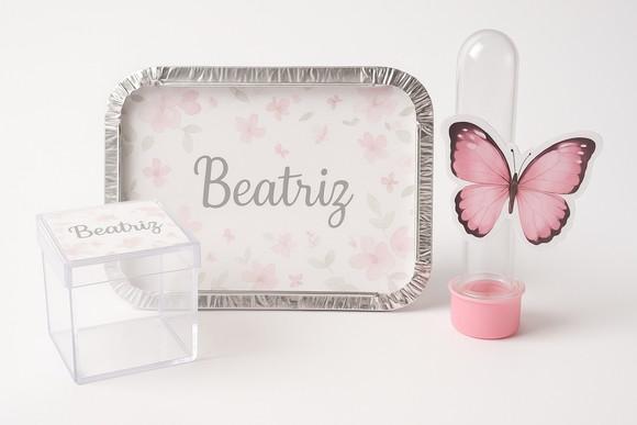 Kit Lembrancinha Personalizada Borboleta - 30 Itens