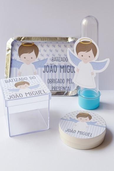 Kit Lembrancinha Personalizada Batizado Menino - 40 Itens