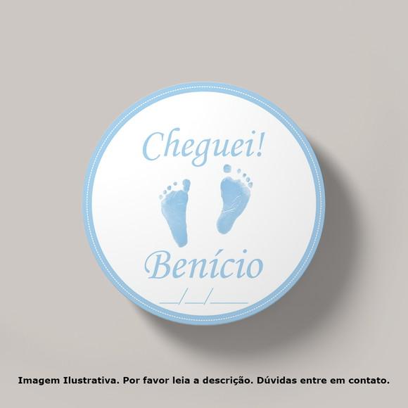 Tag Personalizada Redonda Pezinhos Azul