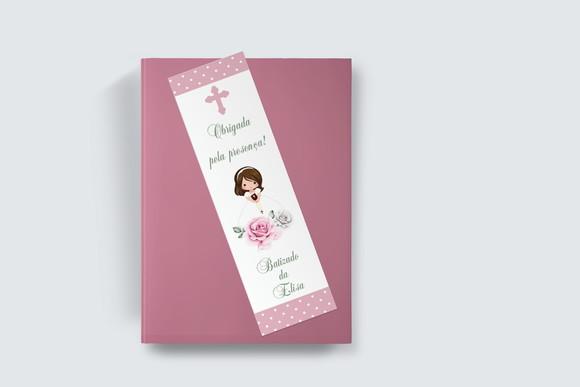 Marcador Página Personalizado Batizado Menina