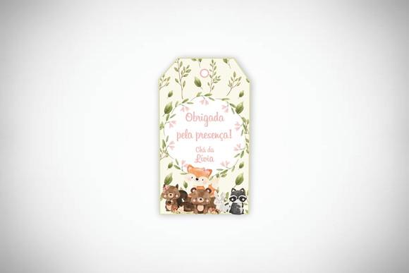 Tag Lembrancinha Personalizada Bosque Menina