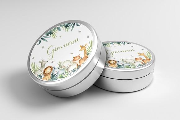 Adesivo Personalizado Latinha Safari Aquarela
