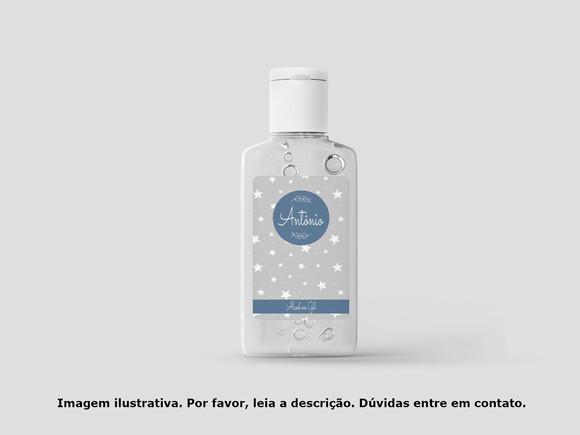 Adesivo Personalizado Frasco Álcool Estrelinhas
