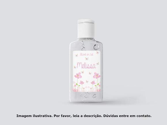 Rótulo Personalizado Frasco Álcool Jardim Floral