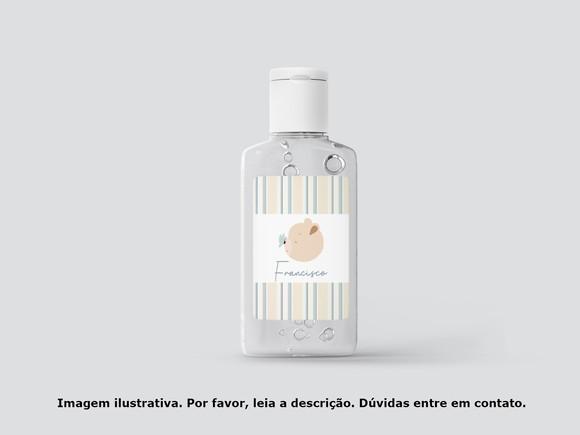 Adesivo Personalizado Frasco Álcool Ursinho e Borboleta