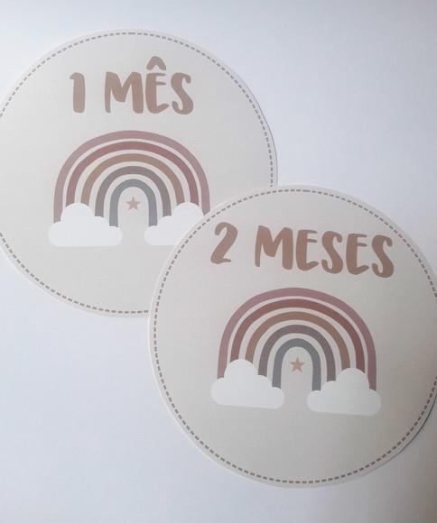 Adesivo Mesversário Arco-Íris Boho Personalizado | Artesanou