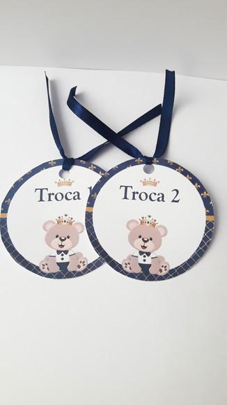 Kit Tag Troca Maternidade Ursinho Príncipe