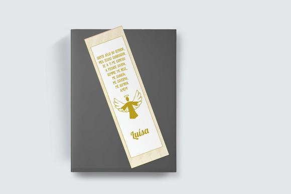 Marcador Página Personalizado Batizado Dourado