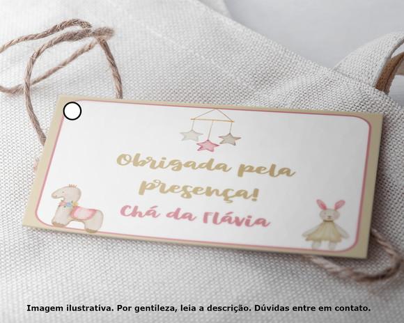 Tag Agradecimento Chá de Bebê Menina Personalizada