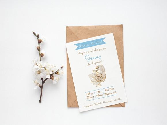 Convite Digital Personalizado Chá de Bebê Boho Menino
