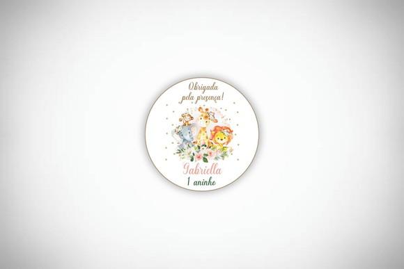 Tag Personalizada Safari Rosa Aquarela