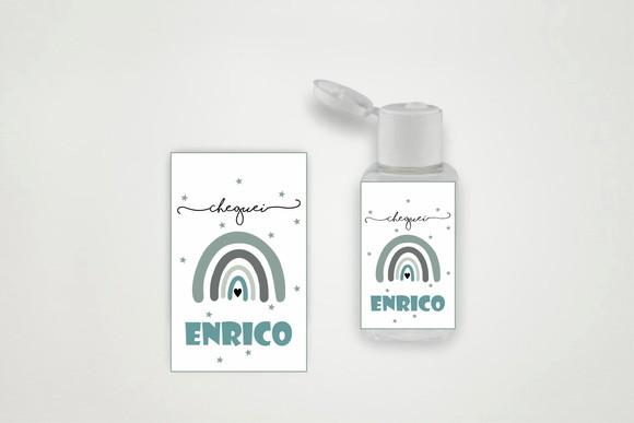 Rótulo Personalizado Álcool Gel Arco-íris Boho Menino
